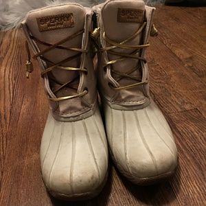 Cream colored Sperrys